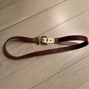 Cynthia Vincent Brown and Gold Leather Belt